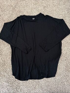 GAP Men's Black Long Sleeve Crew Tee